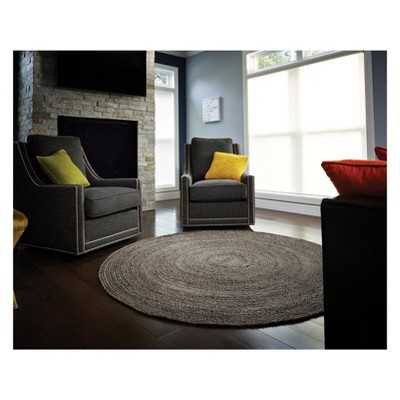6' Solid Area Rug Gray - Anji Mountain, Size: 6' ROUND