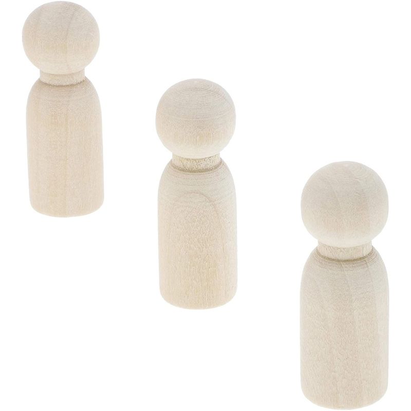 Bright Creations 50 Pack Unfinished Wooden Peg Doll Bodies, Natural Wood Figures for Painting, DIY Arts and Crafts for Kids, 1.8 inches Tall, 4 of 7