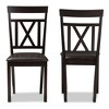 Set of 2 Rosie Modern And Contemporary Faux Leather Upholstered Dining Chairs Dark Brown - Baxton Studio: X-Back, Tapered Legs, Wenge Finish - 2 of 4