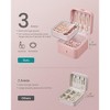 2-Layer Travel Jewelry Organizer Box - Portable Earring Storage Case for Small Accessories, Versatile Jewelry Holder, Jelly Pink - 3 of 4