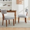 Set Of 2 Armless Dining Chairs With Linen Upholstery, Curved Backrest And Wooden Legs For Dining Room Or Living Space-Maison Boucle - 2 of 4