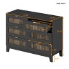 Spacious Full Size Rustic 6 Drawer Wooden Dresser, Classic Farmhouse Storage Cabinet with Metal Handles for Bedroom-Maison Boucle - 4 of 4