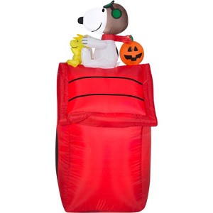 Peanuts  Airblown Inflatable Snoopy as Flying Ace on Dog House Peanuts, 3.5 ft Tall - 1 of 4