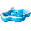 Joyfy 120 x 101 x 26" Inflatable Swimming Pool, Family Pool with Seats Backrest Cup Holder for Kids Family Summer Water Party Backyard Garden Lawn Fun - 4 of 4