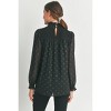 Hello Miz Women's Mock Neck Long Sleeve Polka Dot Smocked Maternity Blouse Top - Black - Small - 3 of 4