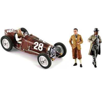 Bugatti T59 #28 Tazio Nuvolari Monaco GP (1934) w/Driver Mounted and  Figures 1/18 Models by Le Mans Miniatures