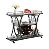 44.09INCH,Bar Cart Kitchen Bar&Serving Cart for Home with Wheels 3 -Tier Storage Shelves,Golden - 4 of 4