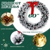 SEVOBAL Wreaths 60in Snow Flocked Christmas Wreath Artificial Xmas Wreath with 600 PVC Tips and DIY Ornaments for Xmas Decor, Green, 60"*5"*60" - 3 of 4
