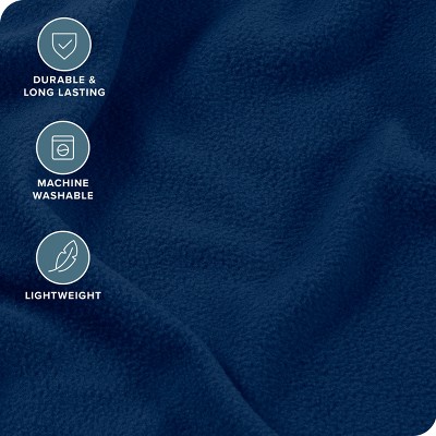 Queen Dark Blue Polar Fleece Deep Pocket Sheet Set