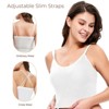 Falorda Women's Shelf Bra Camisole Tops Adjustable Spaghetti Strap Sequined Crop Top Sexy Slim-Fit Cami Double Lined Built in Bra for Party - 2 of 4