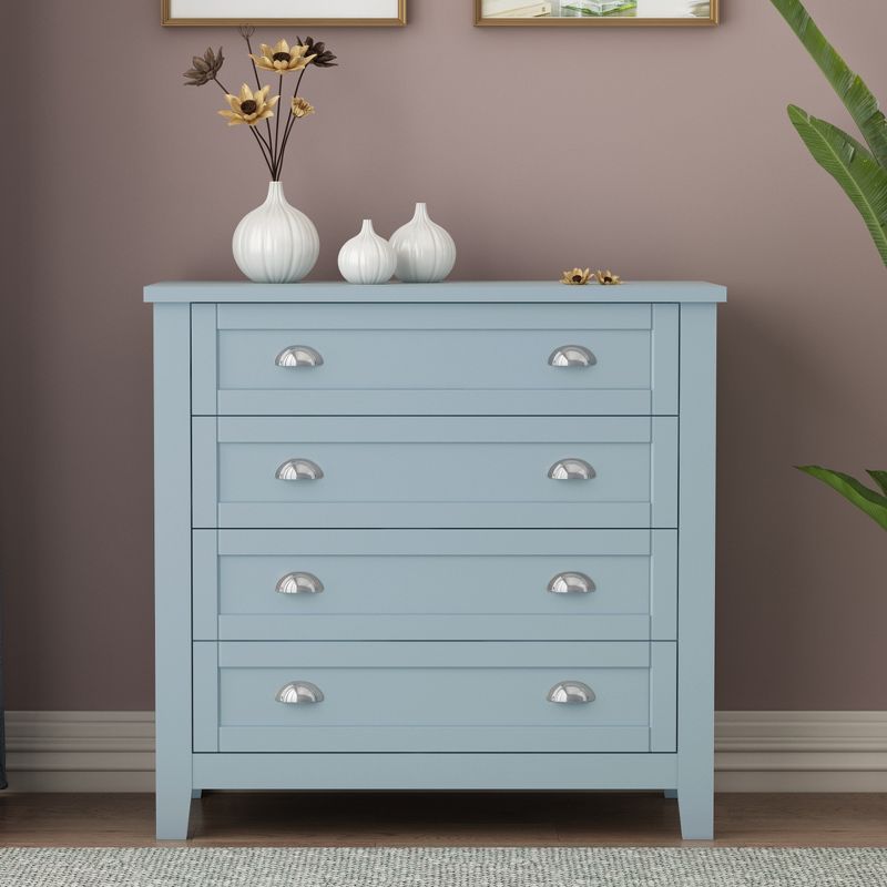 Modern 4/6 Drawer Dresser with Wooden Legs and Vintage Shell Handles - ModernLuxe, 2 of 13