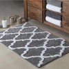 Home Mart Goods Grey 2 Piece Trellis Plush Soft Cozy 100% Cotton Bath Mat Set - 3 of 3