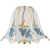 Regency Hill Country Cottage Accent Table Lamps 18" High Set of 2 Brass Touch On Off Blue Floral Glass Shade for Bedroom Living Room Nightstand Family - 3 of 4