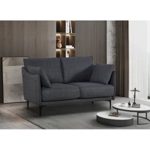 Versatile 2-Seater Sofa: Perfect for Primary Living Spaces, Bedrooms, and Offices, Includes 2 Pillows and Metal Legs. - 1 of 4