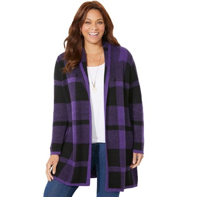 Catherines Women's Plus Size Petite Country Village Sweater Cardigan