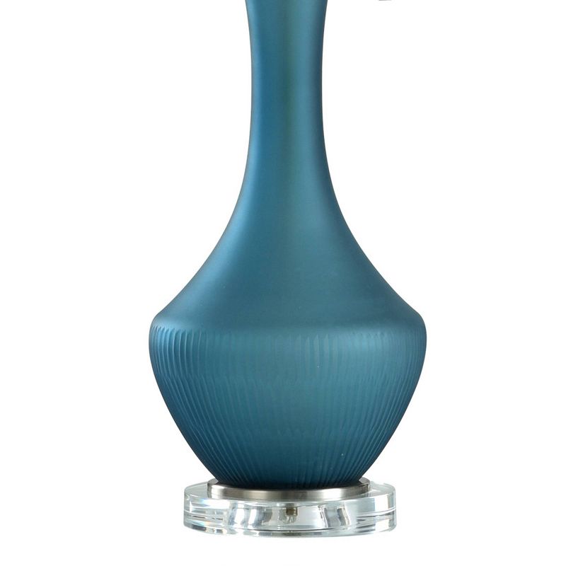 Glass Acrylic Steel Table Lamp Blue Finish - StyleCraft, 4 of 5