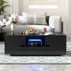 PAGED Modern High Glossy Coffee Table with Storage Drawer & Cabinets,Colorful LED Accent Center Table for Living Room,Bedroom - 3 of 4
