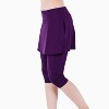Calypsa Women's Plus Size Chlorine Resistant Skirted Swim Capris - 2 of 3