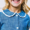 Hope & Henry Girls' Long Sleeve Tiered Button Front Peter Pan Collar Dress, Kids - 4 of 4