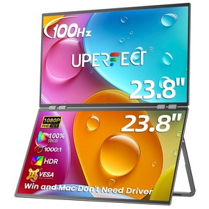 UPERFECT 15.6" Dual-Screen Portable Monitor 1080P HDR, Auto-Rotate Folding Laptop Extender with USB-C & HDMI for Business & Gaming - No Driver Needed - 1 of 4