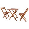 vidaXL Bistro Set Warm Natural Brown Solid Acacia wood Small Foldable - 2 of 4