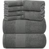 Resort Collection Soft Bath Towel Set 8 Piece, Smoke Grey - 2 of 4