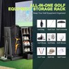 Zevemomo 55.5"x16"x37" Wooden Golf Bag Organizer with 2 Drawers, Golf Storage Rack & Club Holder on Side,Stand for Garage Home, Black - 4 of 4