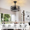 Kviflon 18 Inch Caged Ceiling Fan with Light,Reversible DC Motor,Remote Control for Timer Setting,6 Speed Wind,for Bedroom,Kitchen,Outdoors - 3 of 4