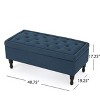 CAVINAS Polyester Fabric Storage Ottoman Bench with Tufted Top,Upholstered Storage Ottoman,Storage Benches for Living Room,Bedroom - 3 of 4
