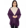Anna-Kaci Women's Winter Cashmere Feel Scarf Solid Color Classic Fringe Shawls Wrap Scarves for Evening Dresses - 4 of 4