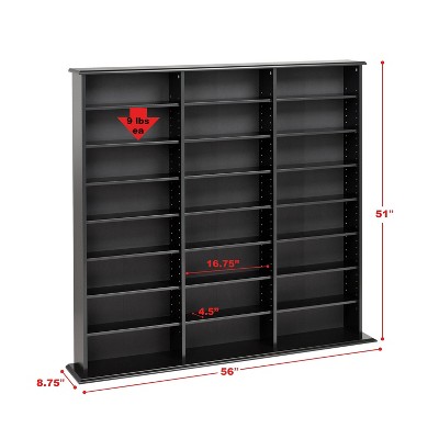 Sleek Deep Black Laminated Wood Composite Media Storage