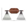 Toltec Lighting Blacksmith 2 - Light Vanity in  Painted Wood/Dark Granite with 7" White Muslin Shade - 2 of 2
