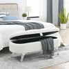 Storage Ottoman Bench with Metal Legs Safety Hinge Storage Chest Foot Rest Stool with Storage for Living Room Hallway Ivory White - 4 of 4