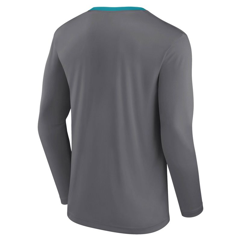 NBA Charlotte Hornets Men&#39;s Long Sleeve Gray Pick and Roll Poly Performance T-Shirt, 3 of 4