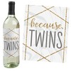 Big Dot of Happiness It's Twins - Gold Twins Baby Shower Decorations for Women and Men - Wine Bottle Label Stickers - Set of 4 - 2 of 4