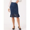 Allegra K Women's Elegant Vintage Fishtail Lace Stretch Office Bodycon Pencil Skirt - 4 of 4