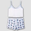 Disney Women's Lilo & Stitch Cotton Cami & Boxer Set - Blue/White Stripe - 3 of 4