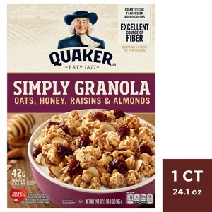 Quaker Simply Granola Raisin, Oats, Honey, Raisin and Almond - 24.1oz - 1 of 4