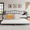 GustoWave Metal Twin Size Daybed with Trundle and Lockable Casters, Metal Sofa Bed Frame for Living Room - 3 of 4