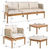 5-Piece Outdoor Sofa Set Modern Acacia Wood Frame with Rope Weave and Cushions for Patio Lounge and Garden Seating-Cuddlewood - 4 of 4