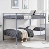 FONTOI Low Profile Bunk Bed Frame with Built-in Ladder, Twin Size Bed Frame for Kids Teens, No Box Spring Required, Gray, 77.6"*61.8"*56.5" - 4 of 4