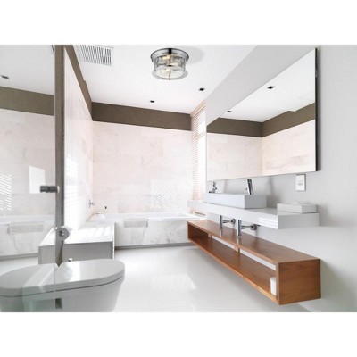 Sleek Chrome and Glass 11" Drum Flush Mount Ceiling Light