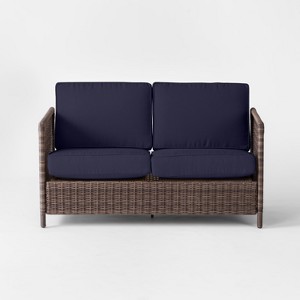 Monroe Wicker Motion Patio Loveseat Gray Threshold by Threshold