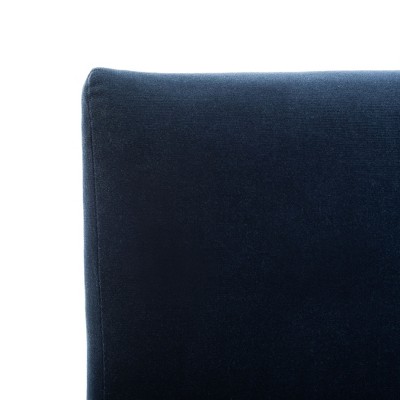 Luxurious Navy Velvet Upholstered Dining Chair with Dark Walnut Legs