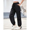 BLUEMING Women's Cargo Pants with Pockets Lightweight Low Waist Elastic Drawstring Casual Trousers - 4 of 4