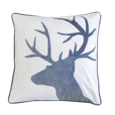 TopComfy Support Pillow Holiday Reindeer Velvet Accent Pillow with Insert for Seasonal Decor, White, 17"*17"*10"