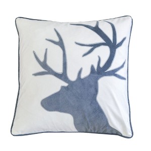 TopComfy Support Pillow Holiday Reindeer Velvet Accent Pillow with Insert for Seasonal Decor, White, 17"*17"*10" - 1 of 4