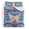 Deny Designs Angela Minca Blooming Chicken Blue King Duvet and Sham Set (2-3pc Set) - 2 of 4