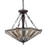 Chloe Lighting Jayden Tiffany-Style 3 Light Mission Inverted Ceiling Pendant Fixture 25`` Shade - 2 of 4