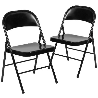 target black folding chairs